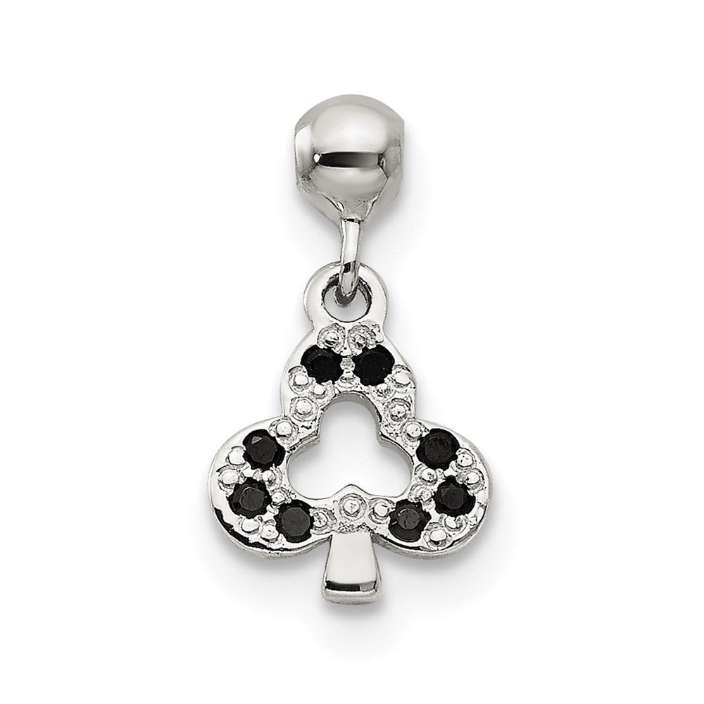 Mio Memento Sterling Silver Black CZ Dangle Club Charm