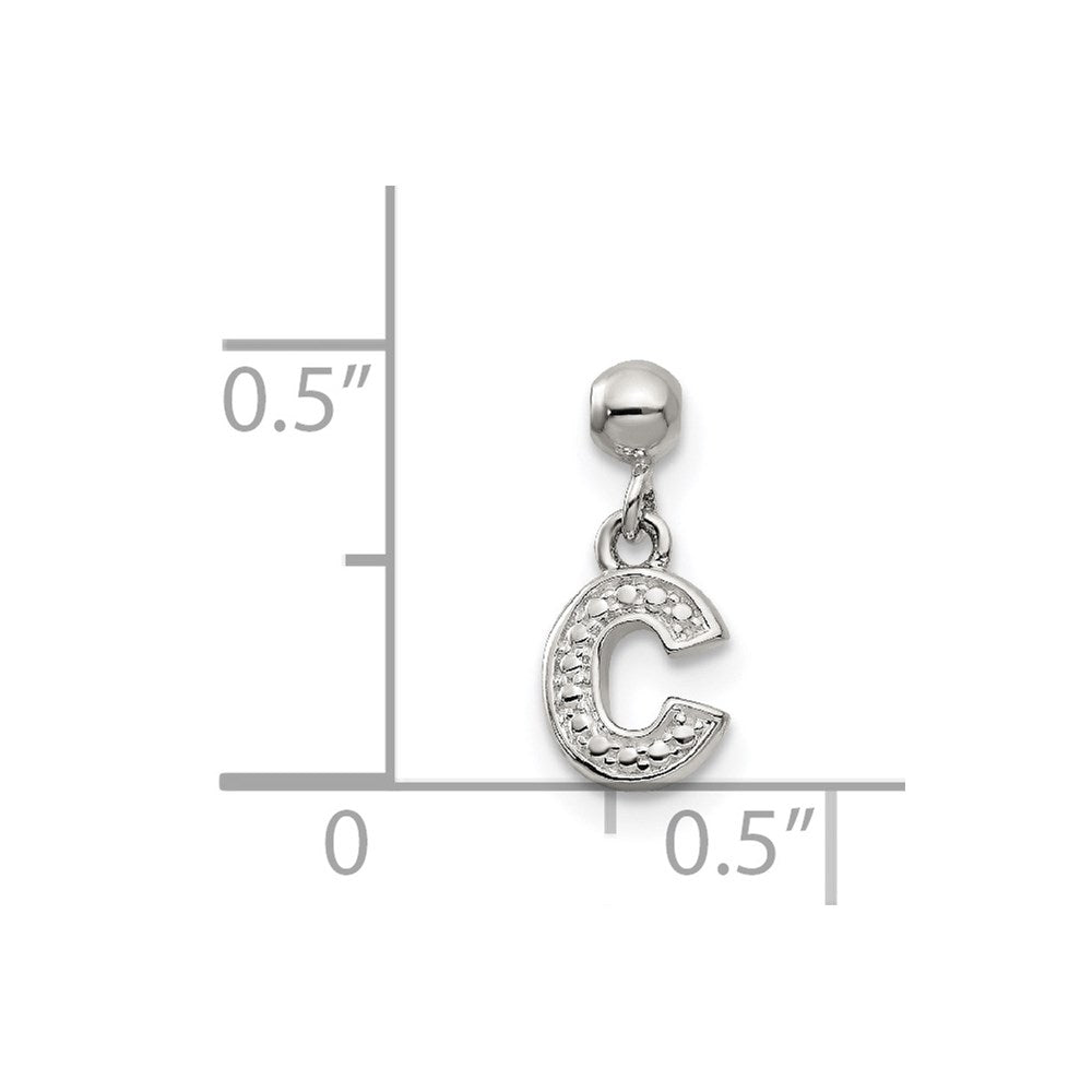 Mio Memento Sterling Silver Letter C Dangle Initial Charm