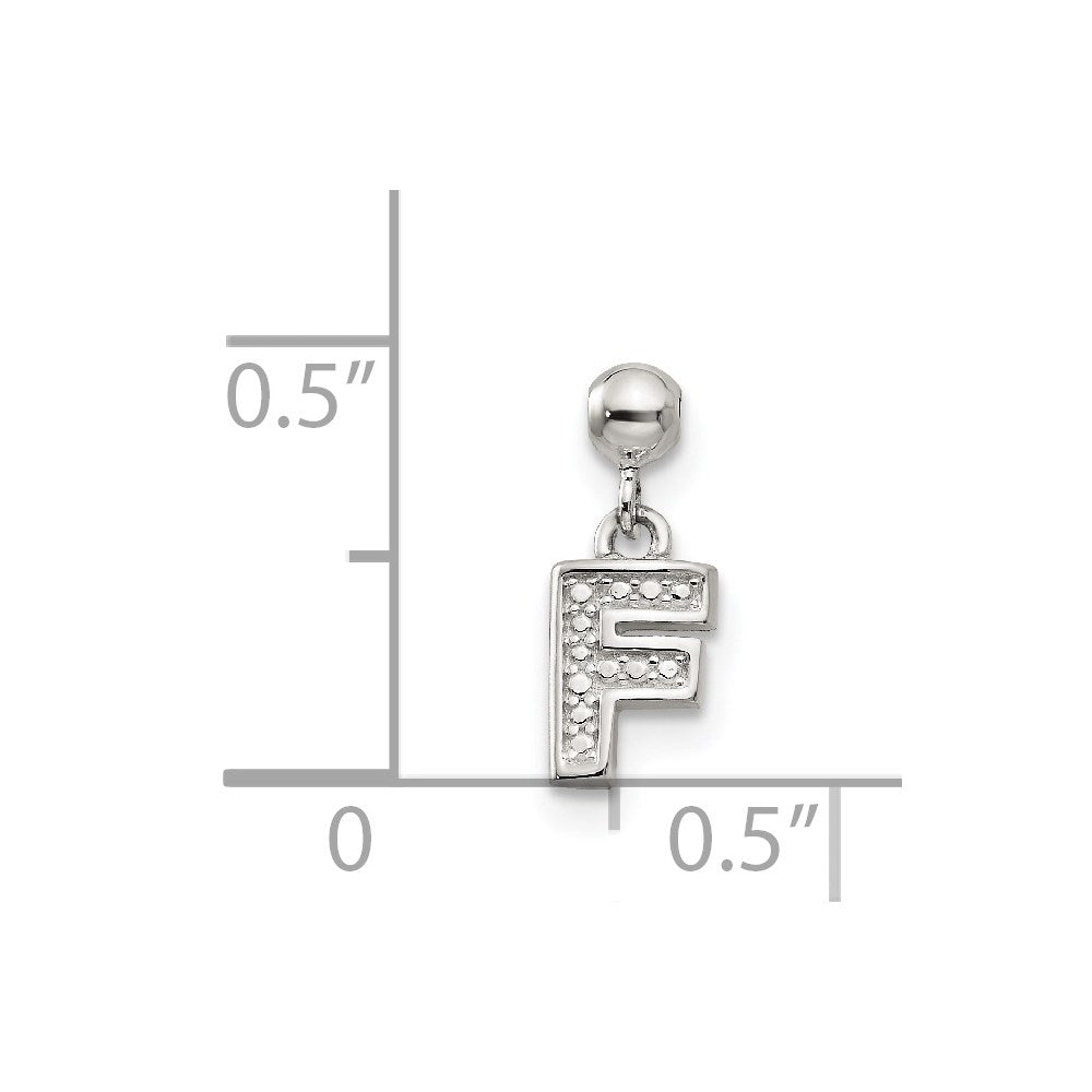 Mio Memento Sterling Silver Letter F Dangle Initial Charm