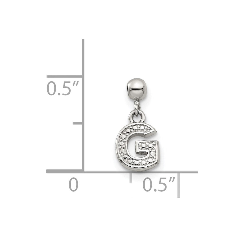 Mio Memento Sterling Silver Letter G Dangle Initial Charm