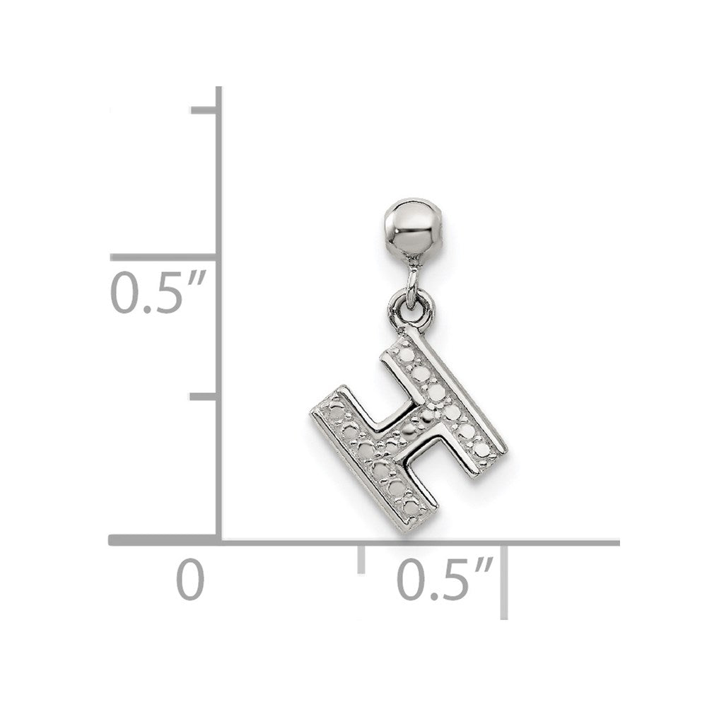 Mio Memento Sterling Silver Letter H Dangle Initial Charm