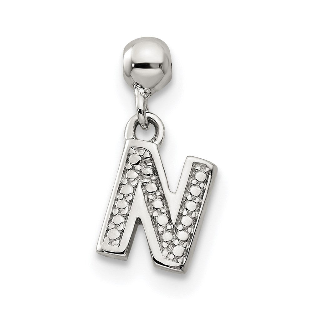 Mio Memento Sterling Silver Letter N Dangle Initial Charm