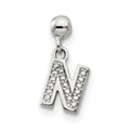 Mio Memento Sterling Silver Letter N Dangle Initial Charm