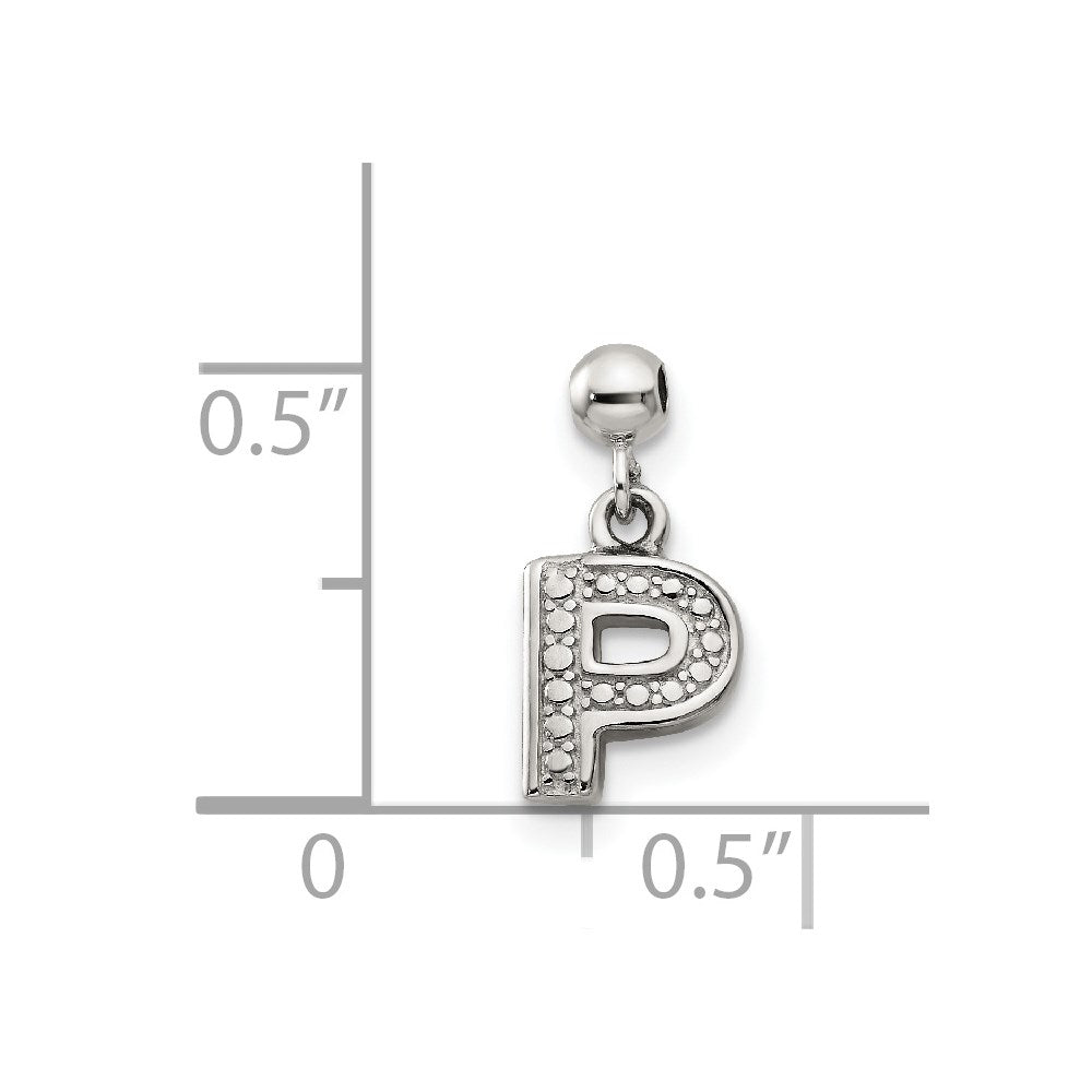 Mio Memento Sterling Silver Letter P Dangle Initial Charm