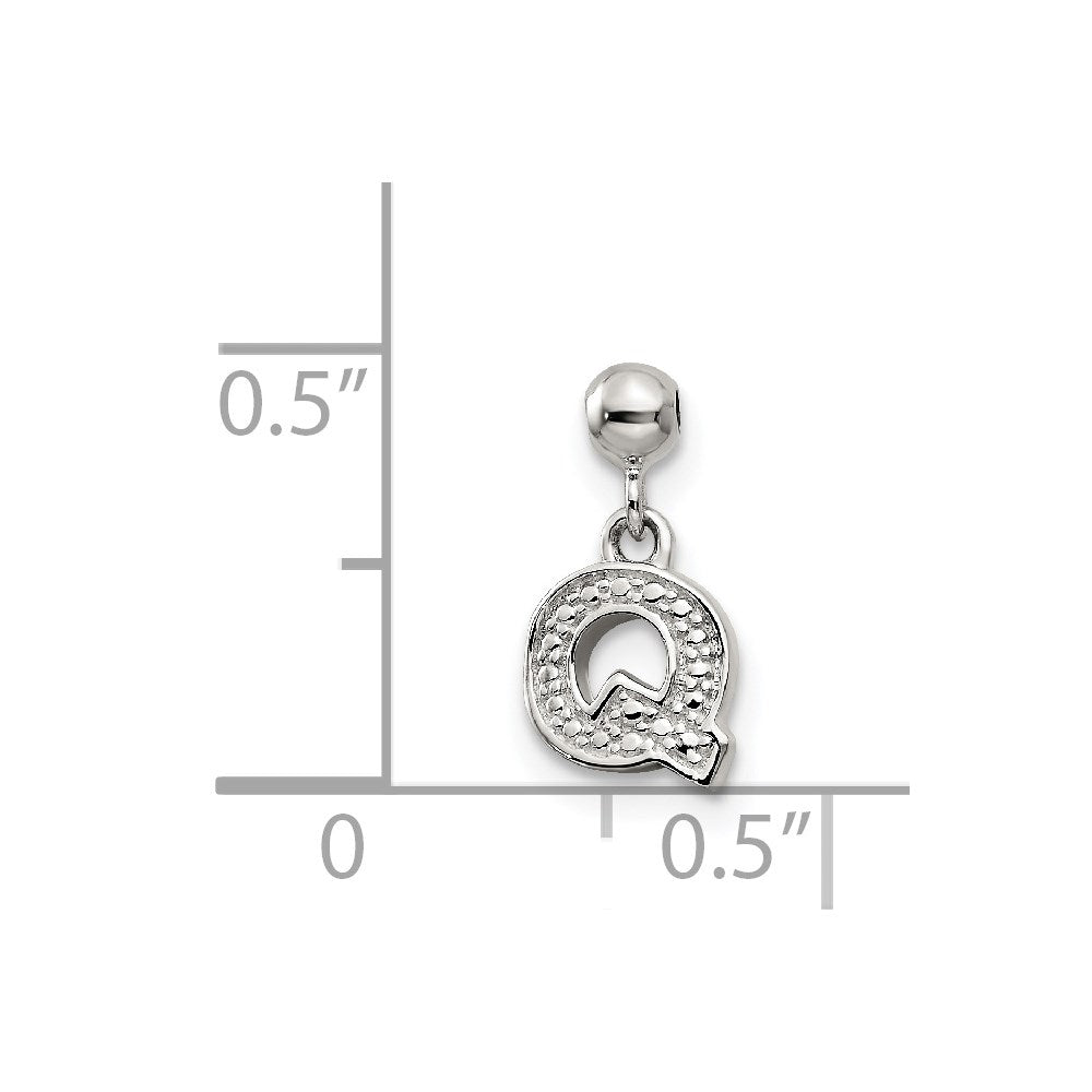 Mio Memento Sterling Silver Letter Q Dangle Initial Charm