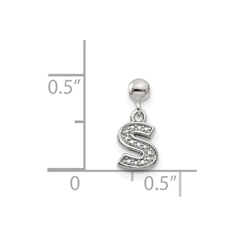 Mio Memento Sterling Silver Letter S Dangle Initial Charm