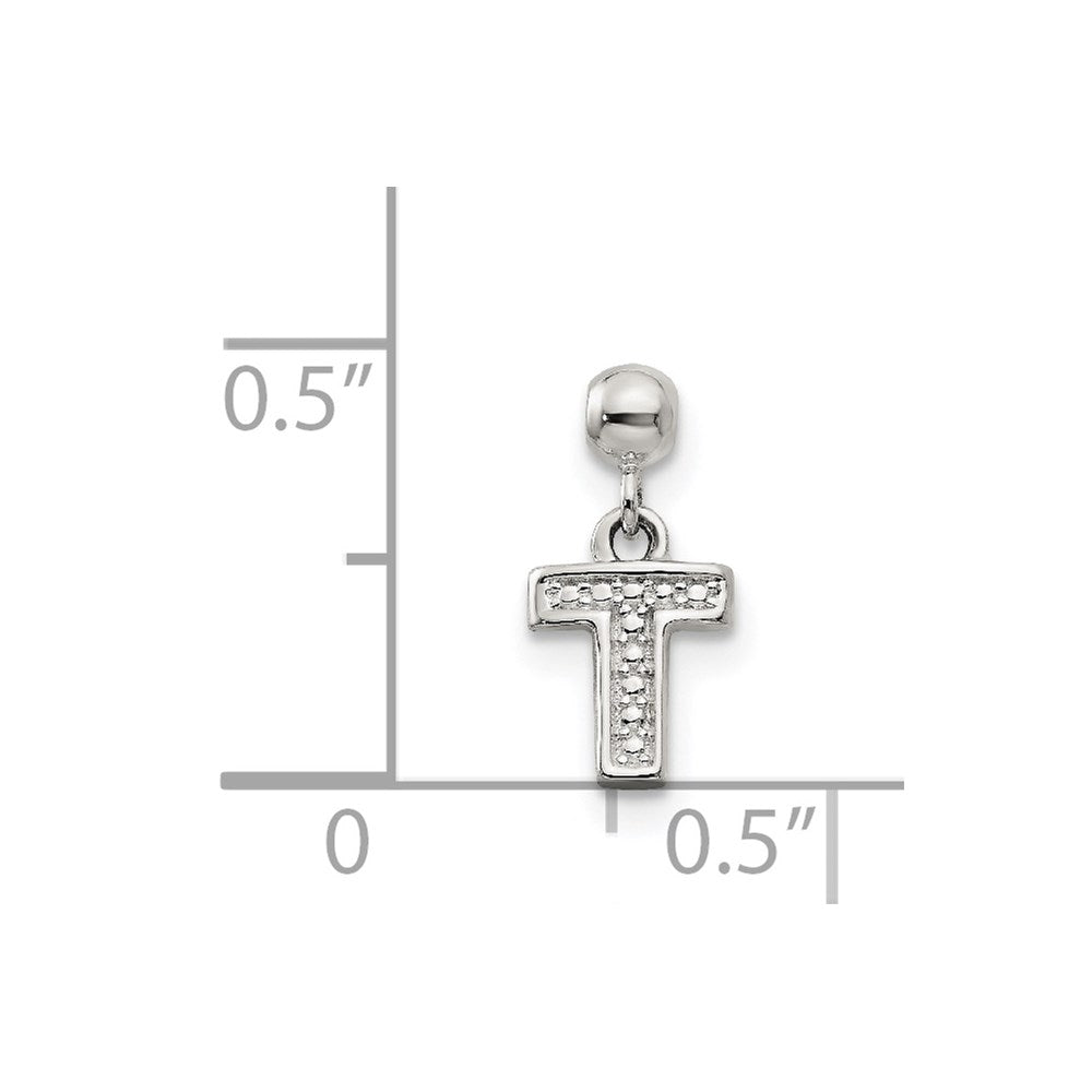 Mio Memento Sterling Silver Letter T Dangle Initial Charm