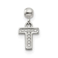 Mio Memento Sterling Silver Letter T Dangle Initial Charm