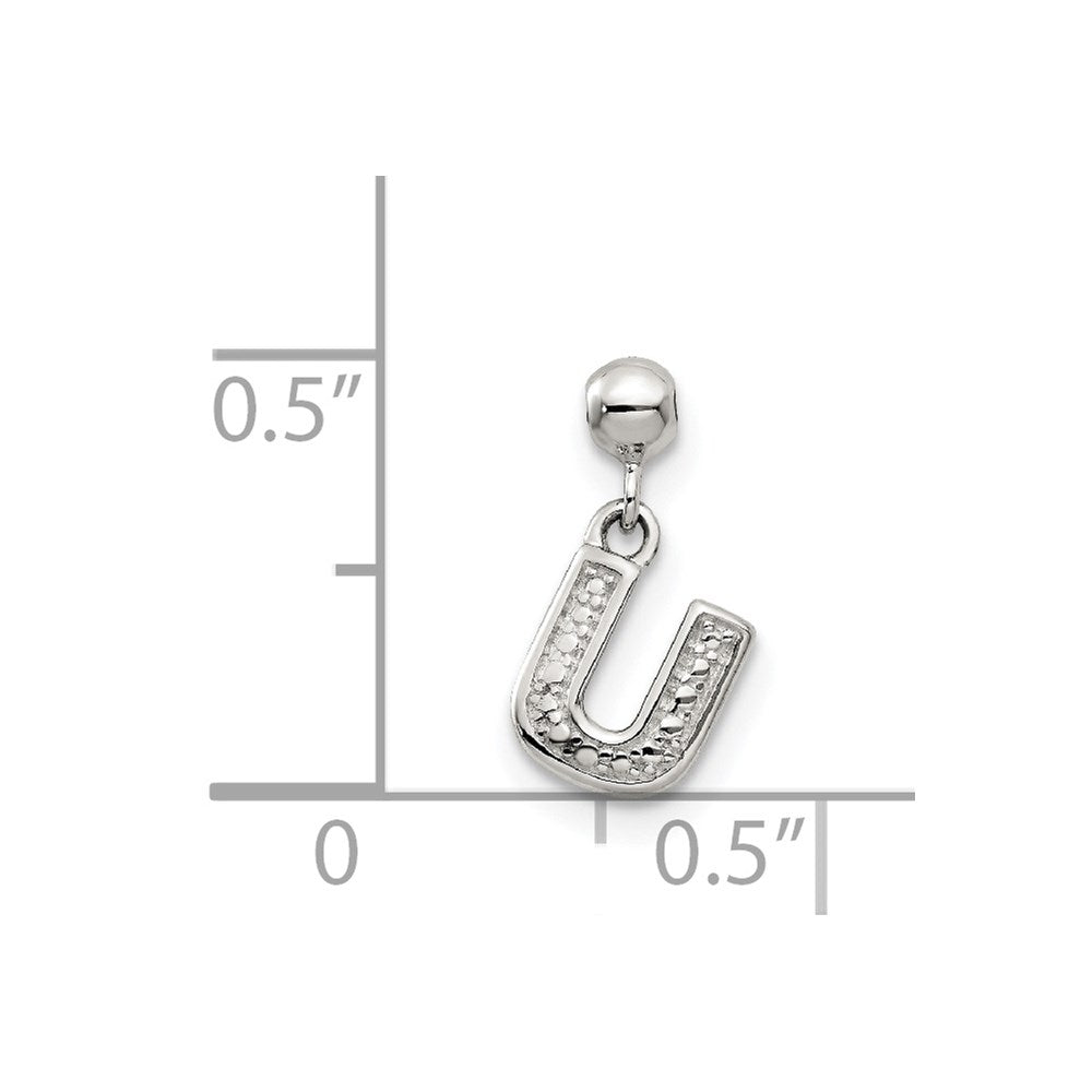Mio Memento Sterling Silver Letter U Dangle Initial Charm