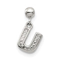 Mio Memento Sterling Silver Letter U Dangle Initial Charm