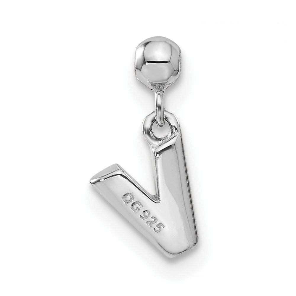Mio Memento Sterling Silver Letter V Dangle Initial Charm