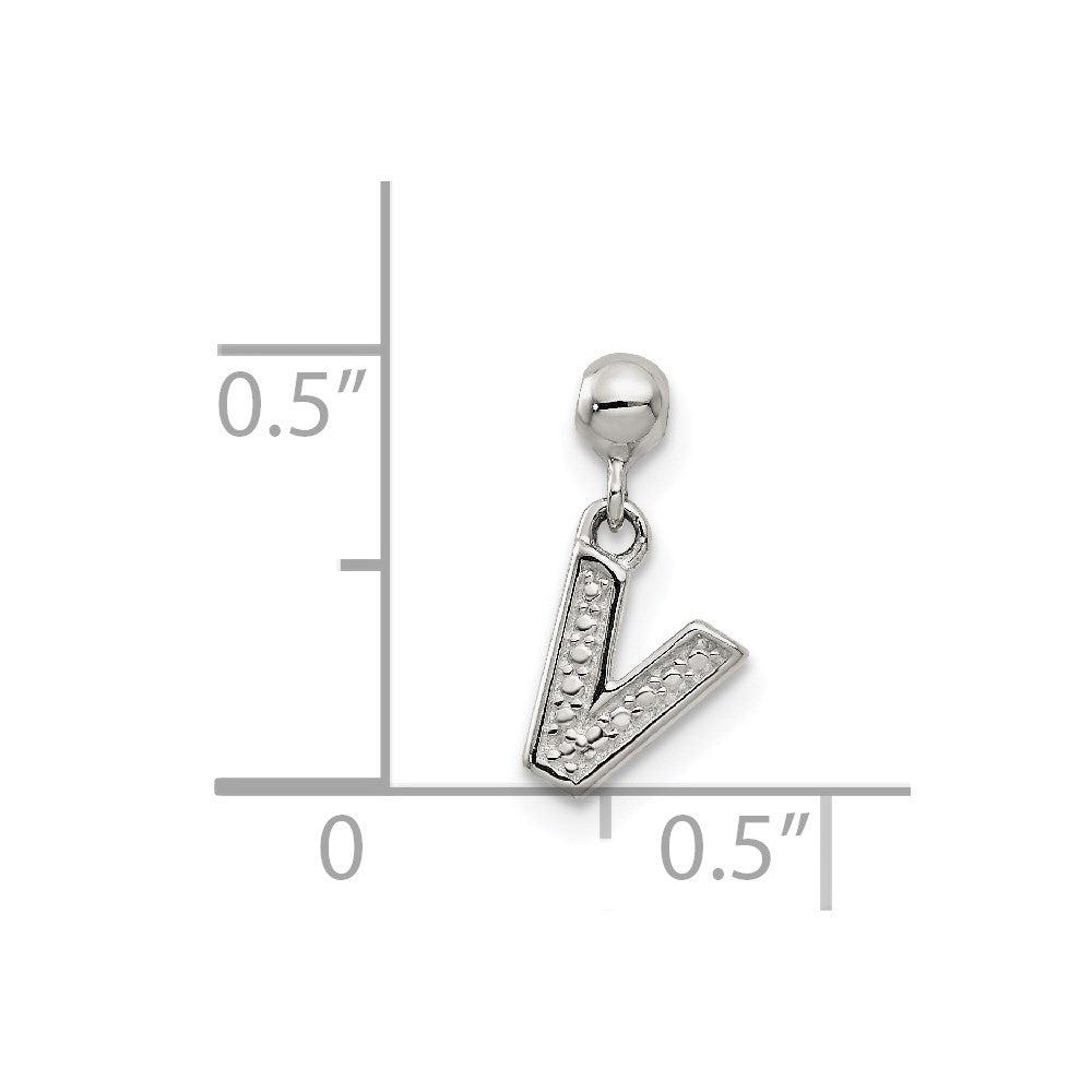 Mio Memento Sterling Silver Letter V Dangle Initial Charm