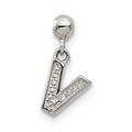 Mio Memento Sterling Silver Letter V Dangle Initial Charm