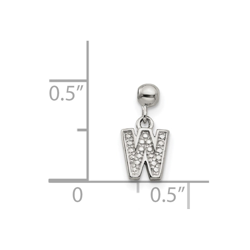 Mio Memento Sterling Silver Letter W Dangle Initial Charm