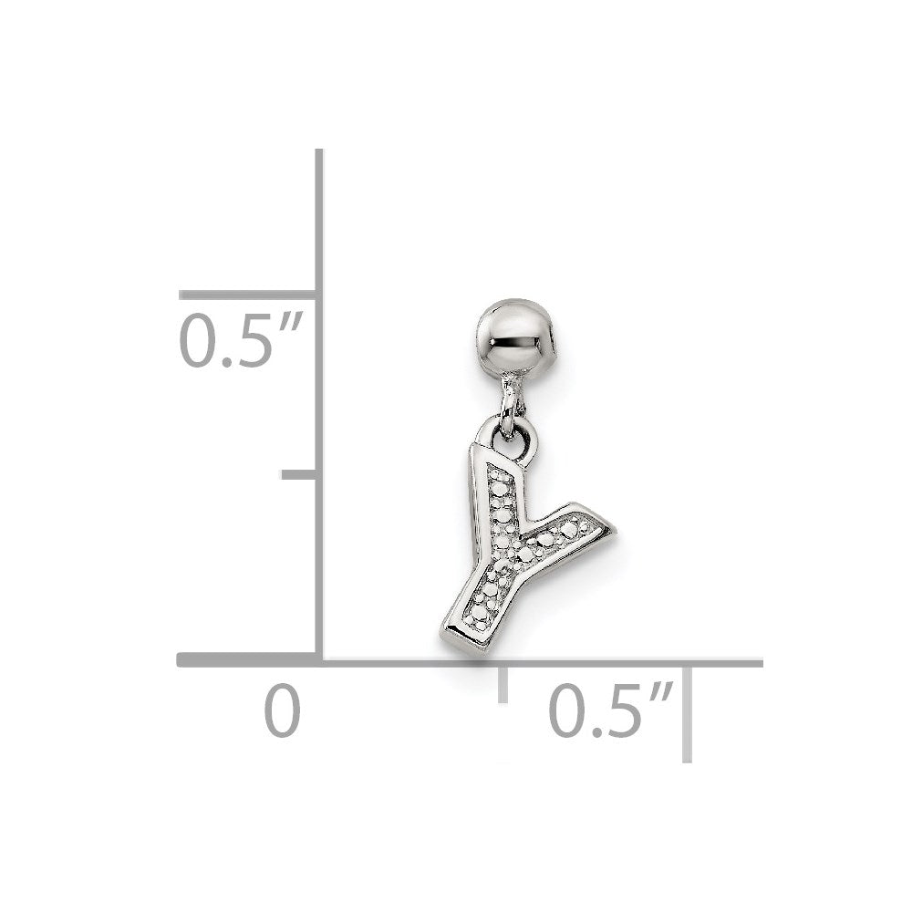 Mio Memento Sterling Silver Letter Y Dangle Initial Charm