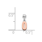 Mio Memento Sterling Silver Rhodium-plated Rose-tone Dangle Number 0 Charm