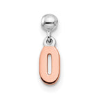 Mio Memento Sterling Silver Rhodium-plated Rose-tone Dangle Number 0 Charm