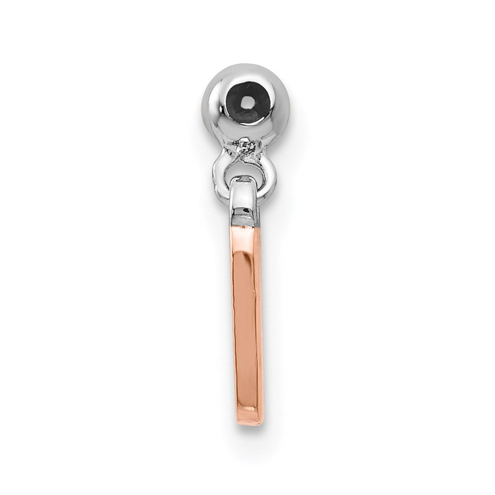 Mio Memento Sterling Silver Rhodium-plated Rose-tone Dangle Number 1 Charm
