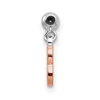 Mio Memento Sterling Silver Rhodium-plated Rose-tone Dangle Number 3 Charm