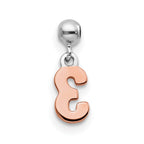 Mio Memento Sterling Silver Rhodium-plated Rose-tone Dangle Number 3 Charm