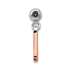 Mio Memento Sterling Silver Rhodium-plated Rose-tone Dangle Number 4 Charm