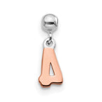 Mio Memento Sterling Silver Rhodium-plated Rose-tone Dangle Number 4 Charm