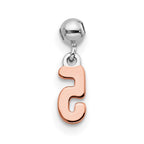 Mio Memento Sterling Silver Rhodium-plated Rose-tone Dangle Number 5 Charm