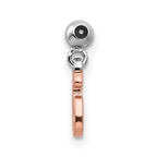 Mio Memento Sterling Silver Rhodium-plated Rose-tone Dangle Number 6 Charm