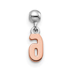 Mio Memento Sterling Silver Rhodium-plated Rose-tone Dangle Number 6 Charm