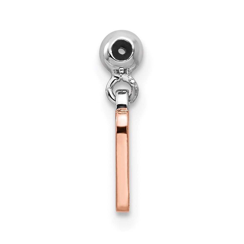 Mio Memento Sterling Silver Rhodium-plated Rose-tone Dangle Number 7 Charm