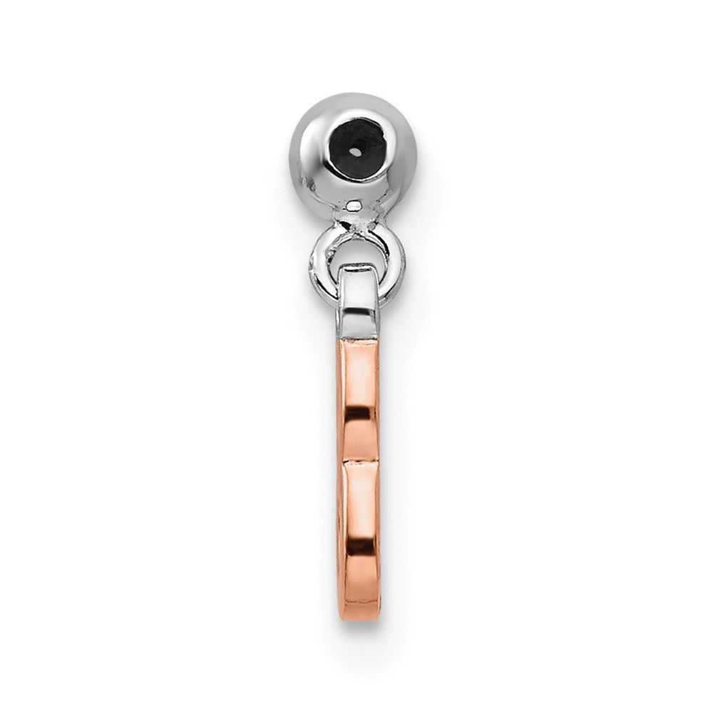 Mio Memento Sterling Silver Rhodium-plated Rose-tone Dangle Number 8 Charm