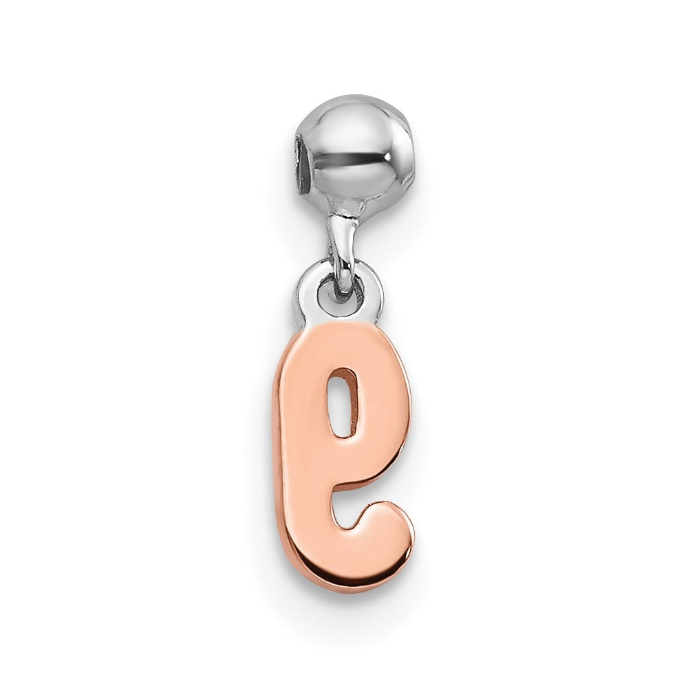 Mio Memento Sterling Silver Rhodium-plated Rose-tone Dangle Number 9 Charm