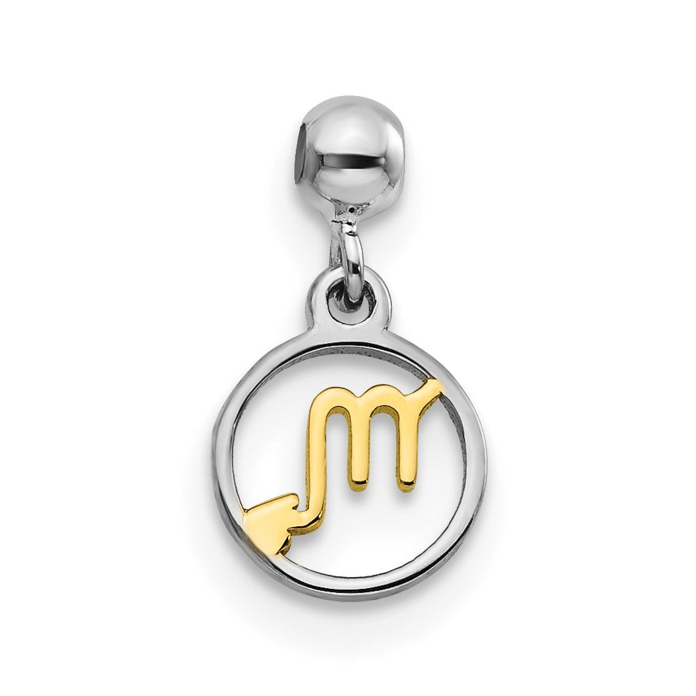 Mio Memento Sterling Silver Rhodium-plated Gold-tone Dangle Scorpio Charm