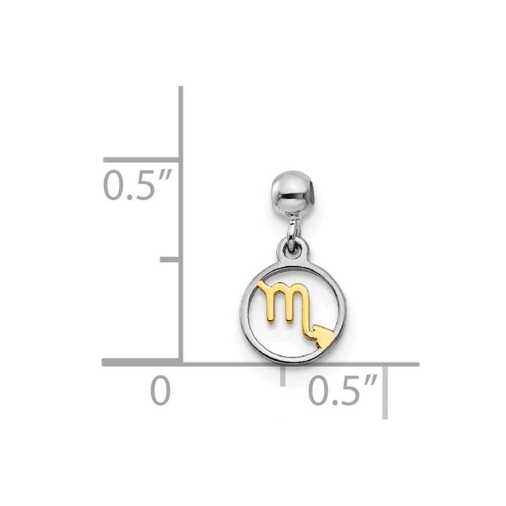 Mio Memento Sterling Silver Rhodium-plated Gold-tone Dangle Scorpio Charm