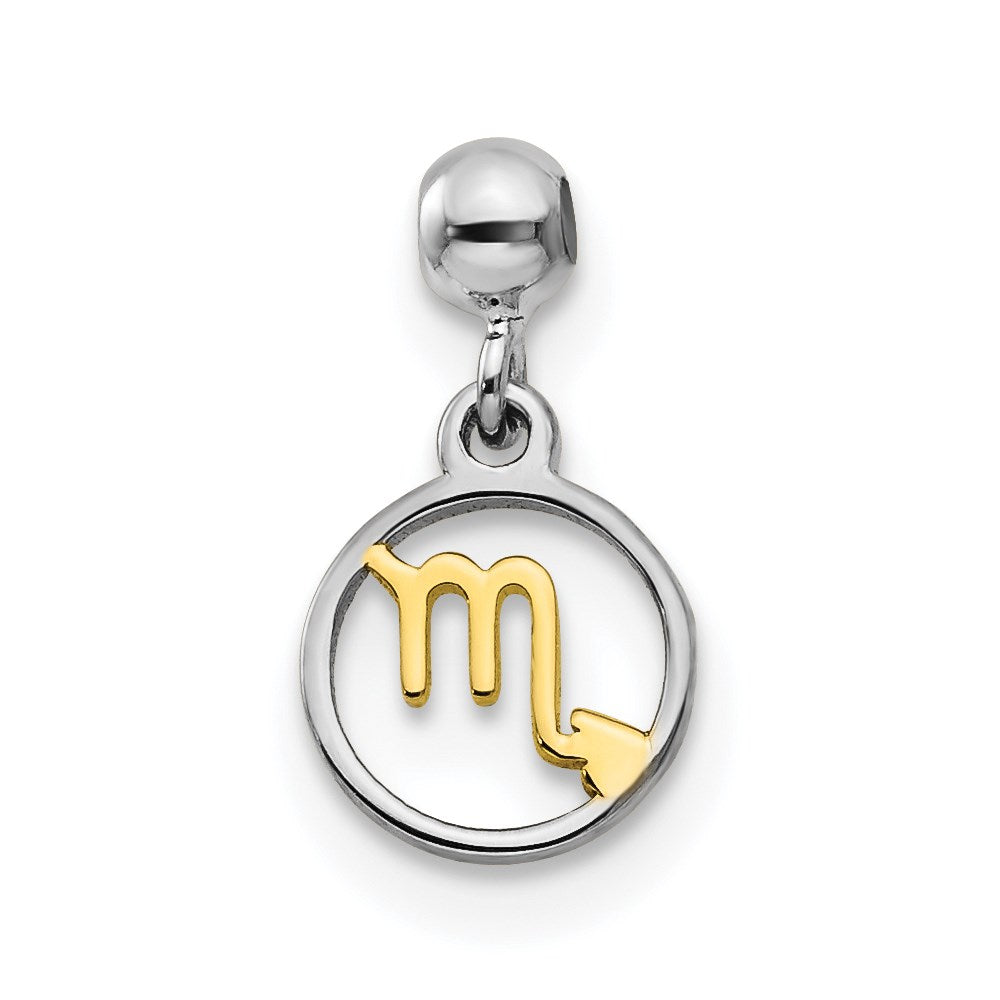 Mio Memento Sterling Silver Rhodium-plated Gold-tone Dangle Scorpio Charm