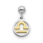 Mio Memento Sterling Silver Rhodium-plated Gold-tone Dangle Libra Charm