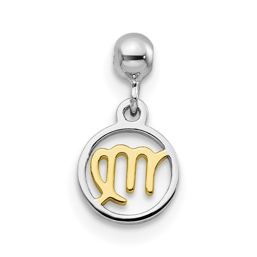 Mio Memento Sterling Silver Rhodium-plated Gold-tone Dangle Virgo Charm