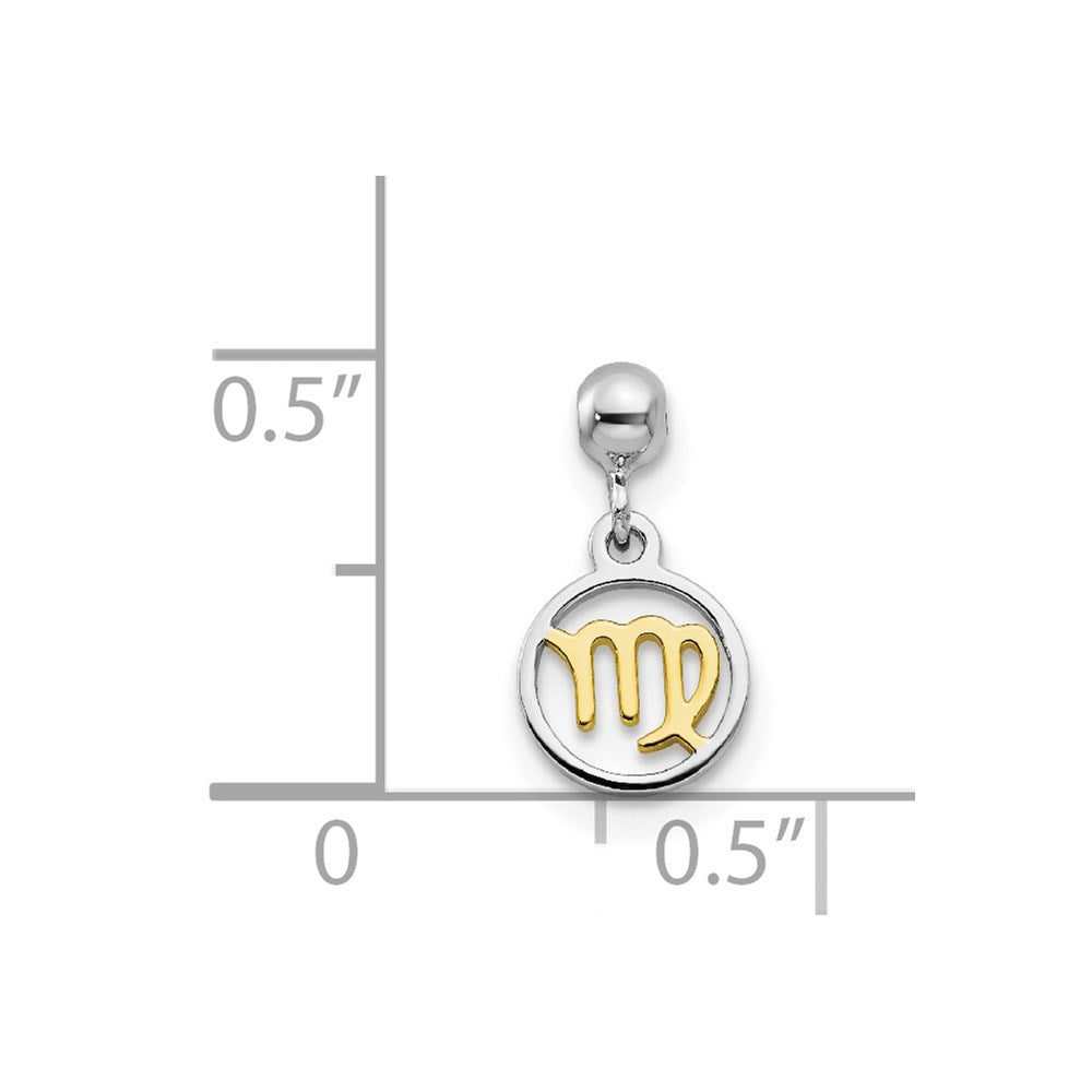 Mio Memento Sterling Silver Rhodium-plated Gold-tone Dangle Virgo Charm