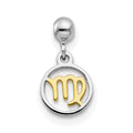 Mio Memento Sterling Silver Rhodium-plated Gold-tone Dangle Virgo Charm