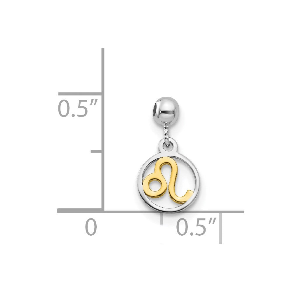 Mio Memento Sterling Silver Rhodium-plated Gold-tone Dangle Leo Charm