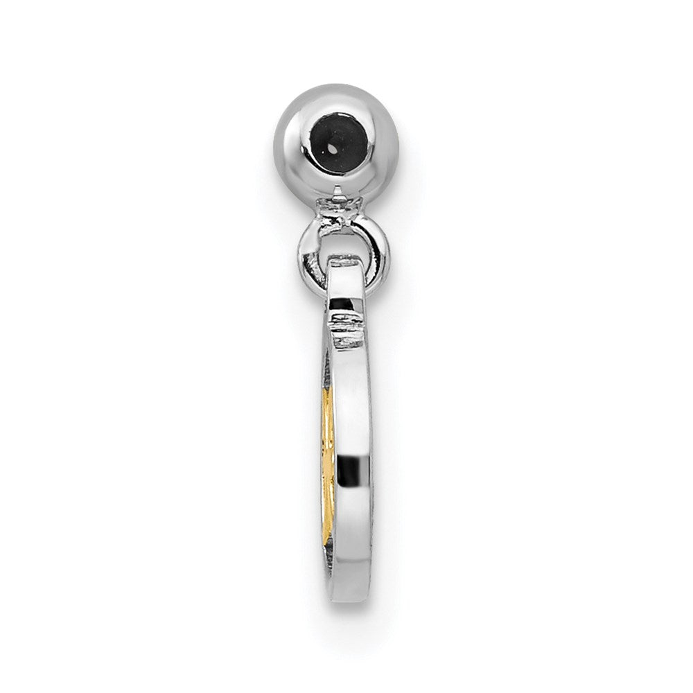 Mio Memento Sterling Silver Rhodium-plated Gold-tone Dangle Pisces Charm