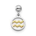 Mio Memento Sterling Silver Rhodium-plated Gold-tone Dangle Aquarius Charm