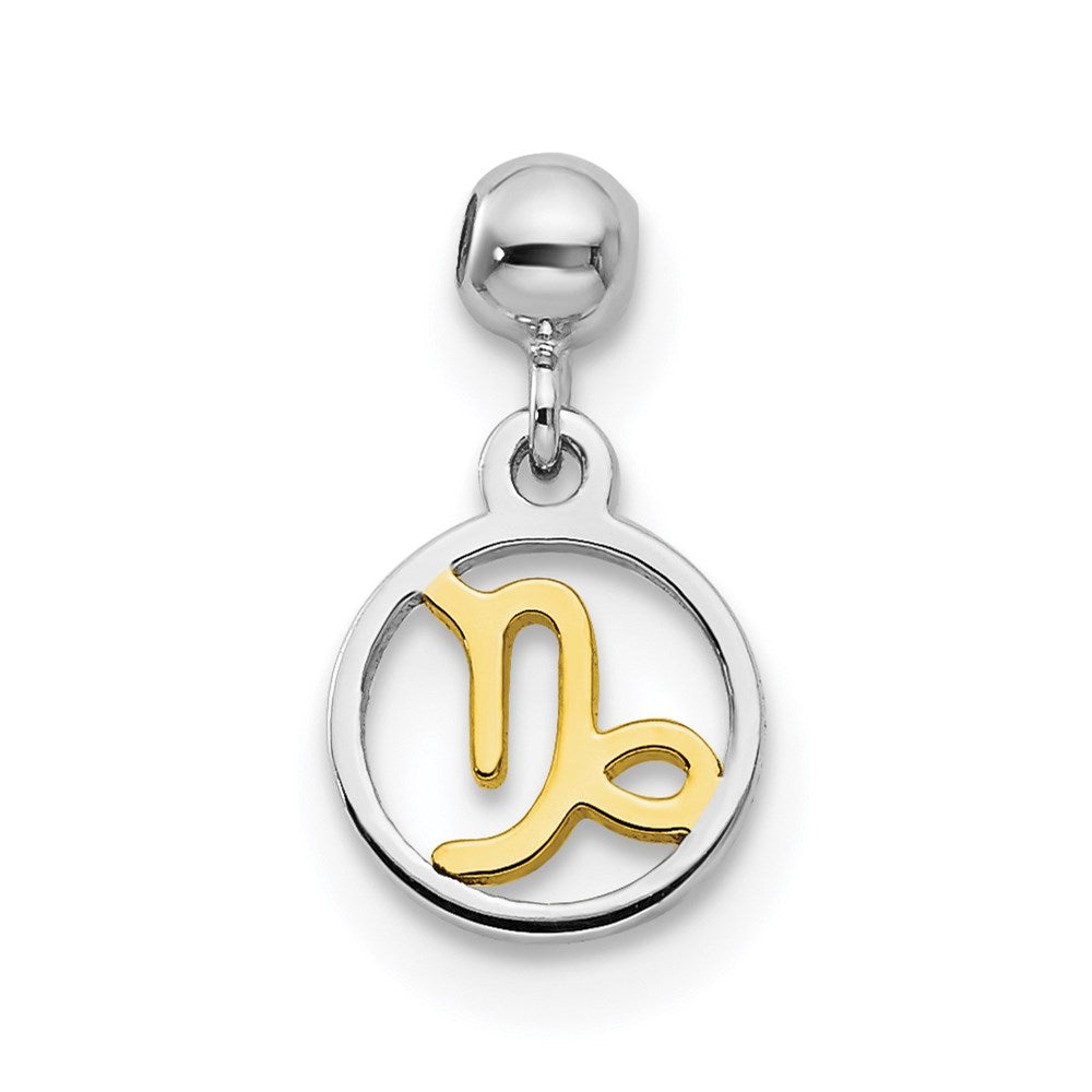 Mio Memento Sterling Silver Rhodium-plated Gold-tone Capricorn Charm
