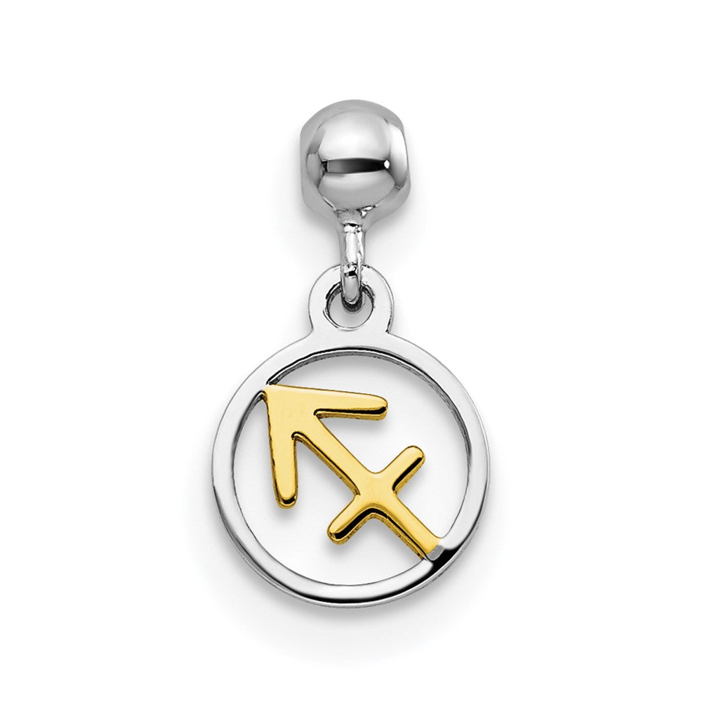 Mio Memento Sterling Silver Rhodium-plated Gold-tone Sagittarius Charm