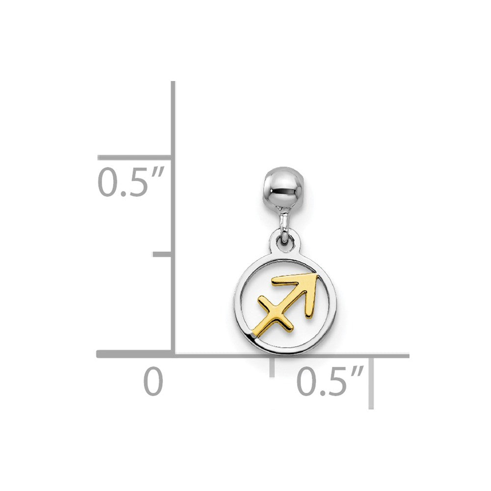 Mio Memento Sterling Silver Rhodium-plated Gold-tone Sagittarius Charm