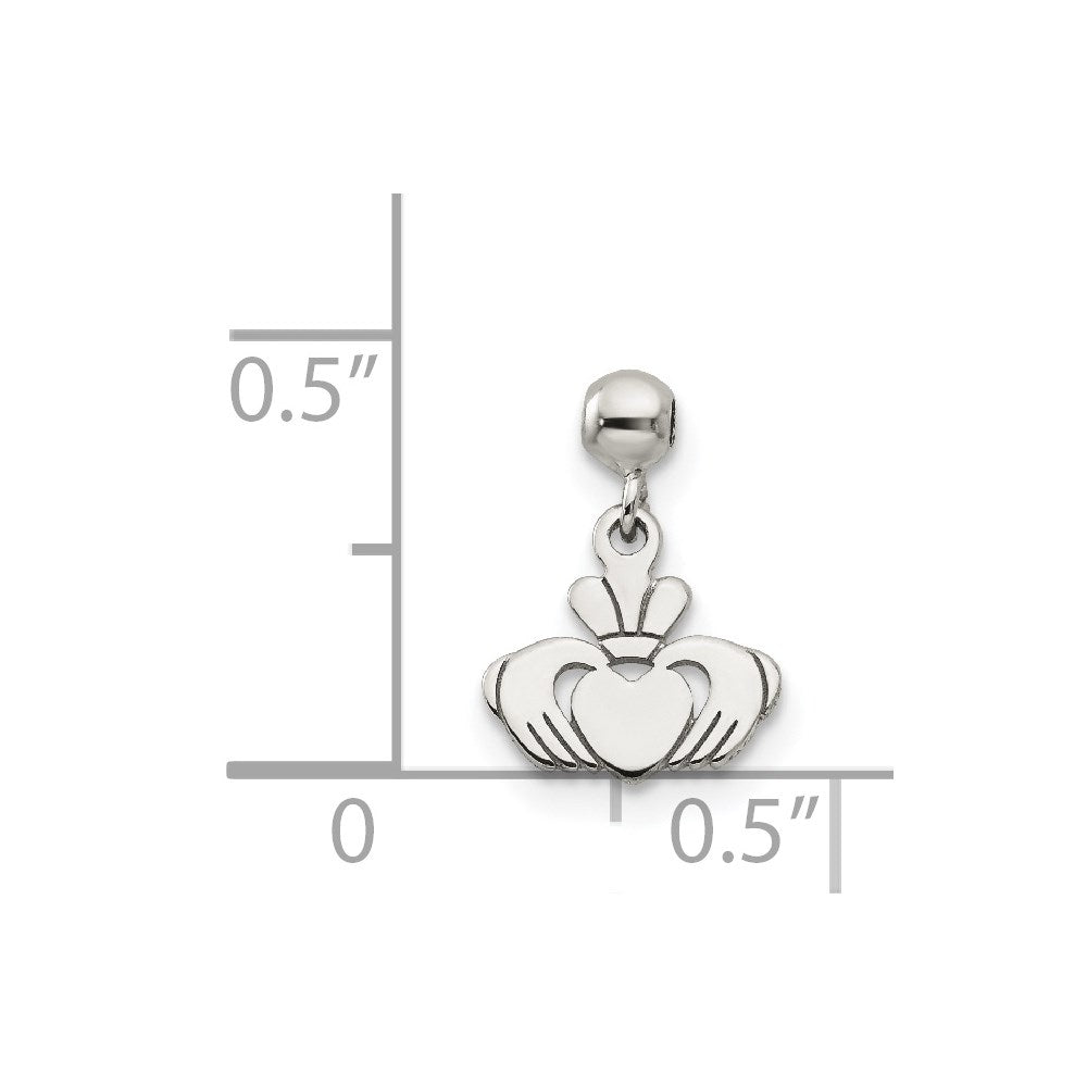 Mio Memento Sterling Silver Dangle Claddagh Charm