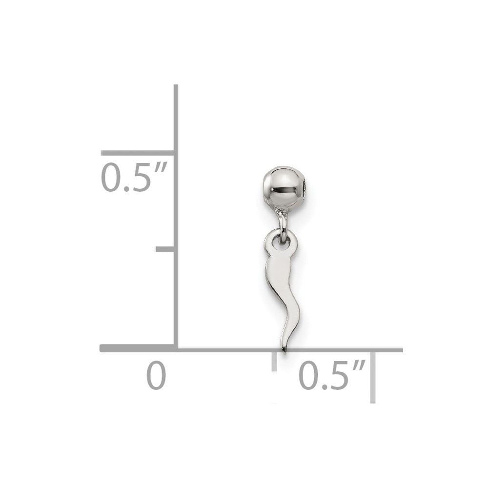 Mio Memento Sterling Silver Dangle Italian Horn Symbol Charm