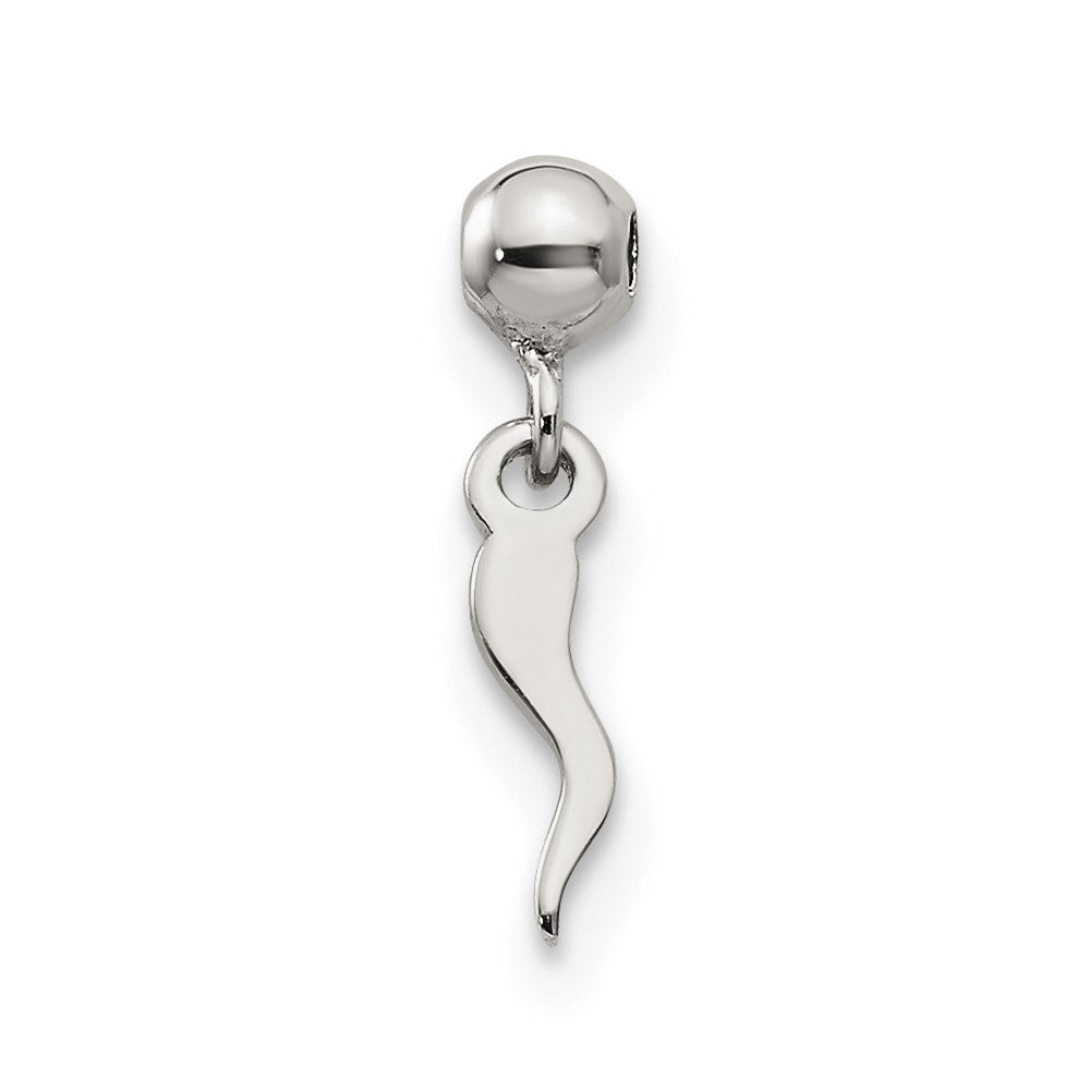 Mio Memento Sterling Silver Dangle Italian Horn Symbol Charm
