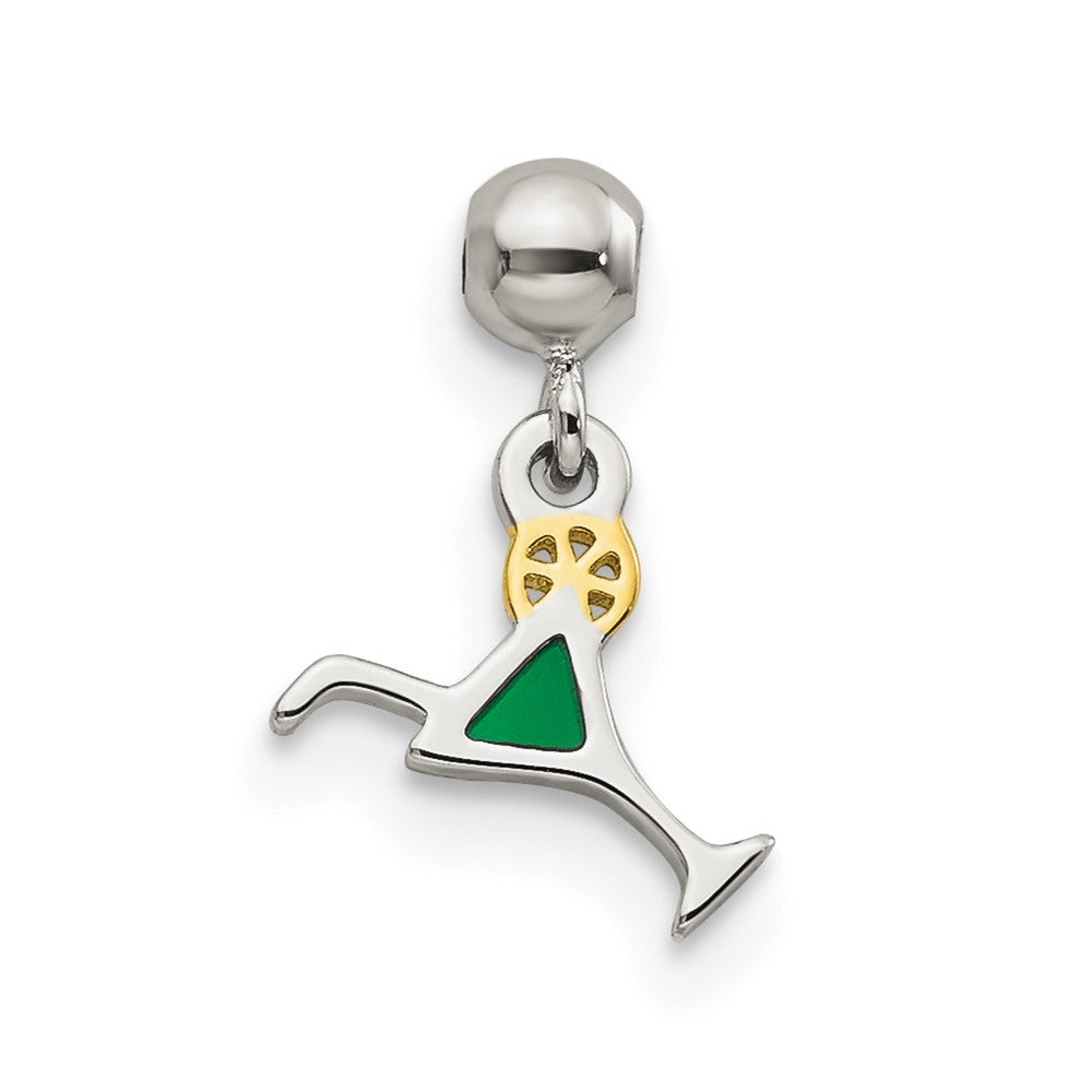 Mio Memento Sterling Silver Gold Tone with Enamel Cocktail Charm