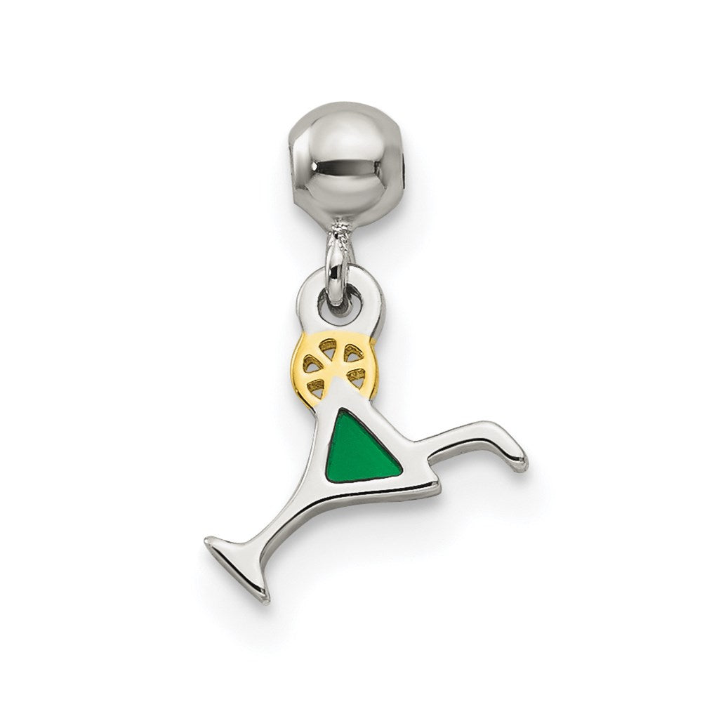 Mio Memento Sterling Silver Gold Tone with Enamel Cocktail Charm